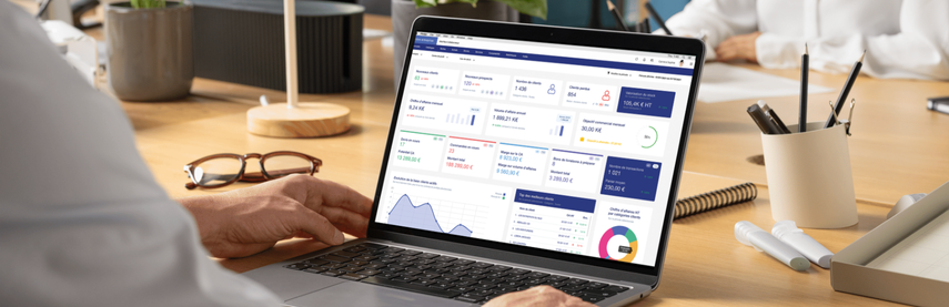 Tableau de bord d'un ERP cloud